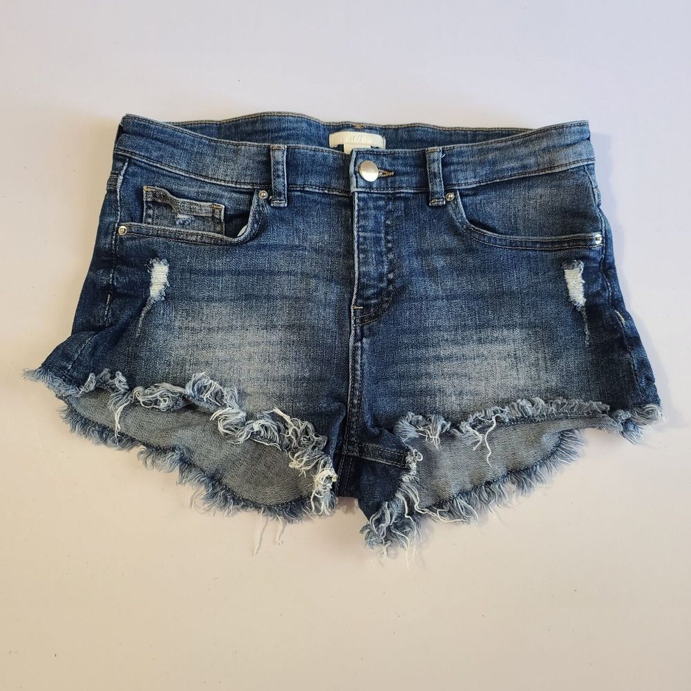 H&M Distressed Frayed Hem Jean Cut Off Shorts Women's Size 6